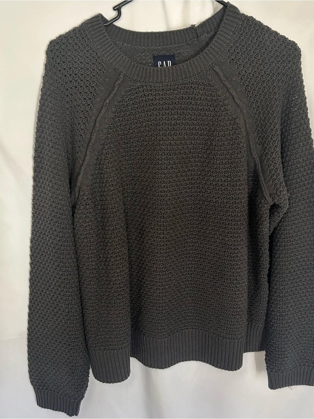 GAP Men's Charcoal Textured Crewneck Sweater